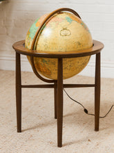 Load image into Gallery viewer, Vintage Replogle Illuminated Mid Century Walnut Floor Globe