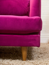 Load image into Gallery viewer, Adi Raspberry Fuschia Velvet Sofa with Ottoman