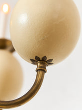 Load image into Gallery viewer, Queen Anne Vintage Brass and Faux Ostrich Egg Chandelier