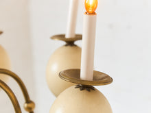 Load image into Gallery viewer, Queen Anne Vintage Brass and Faux Ostrich Egg Chandelier
