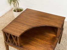 Load image into Gallery viewer, Brown Saltman Two Tier Corner Table