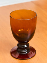 Load image into Gallery viewer, 5 Vintage Dark Amber Goblets