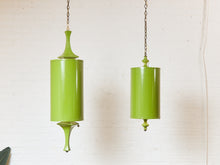 Load image into Gallery viewer, Green Olive Vintage Glossy Pendant Siamese Twin Hanging Lamps