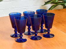 Load image into Gallery viewer, Antique Cobalt Blue Wine Glasses