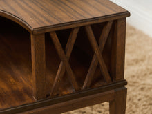 Load image into Gallery viewer, Brown Saltman Two Tier Corner Table