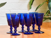 Load image into Gallery viewer, Antique Cobalt Blue Wine Glasses