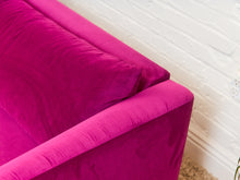 Load image into Gallery viewer, Adi Raspberry Fuschia Velvet Sofa with Ottoman