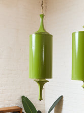 Load image into Gallery viewer, Green Olive Vintage Glossy Pendant Siamese Twin Hanging Lamps