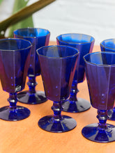 Load image into Gallery viewer, Antique Cobalt Blue Wine Glasses