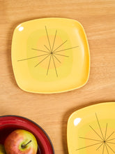 Load image into Gallery viewer, Pair of Atomic Yellow Melamine Plates