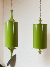 Load image into Gallery viewer, Green Olive Vintage Glossy Pendant Siamese Twin Hanging Lamps