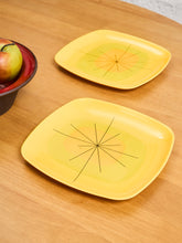 Load image into Gallery viewer, Pair of Atomic Yellow Melamine Plates