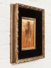 Load image into Gallery viewer, Textural Figural Relief Artwork in Gilt Frame with Velvet Mat