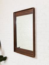 Load image into Gallery viewer, Vintage Striped 2 Tone Wood 1970s Mirror