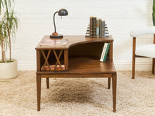 Load image into Gallery viewer, Brown Saltman Two Tier Corner Table