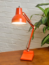 Load image into Gallery viewer, Midcentury Orange Industrial Desk Lamp