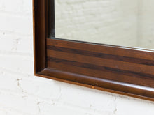 Load image into Gallery viewer, Vintage Striped 2 Tone Wood 1970s Mirror