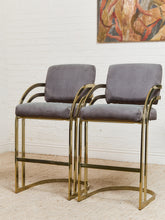 Load image into Gallery viewer, Pair of Vintage Deco Baughman Style Bar Stools