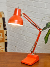 Load image into Gallery viewer, Midcentury Orange Industrial Desk Lamp