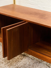 Load image into Gallery viewer, Vintage Brown Saltman Credenza with Plinth Base