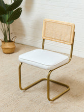 Load image into Gallery viewer, Brass and Rattan Dining Chair