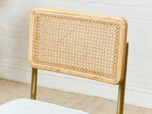 Load image into Gallery viewer, Brass and Rattan Dining Chair