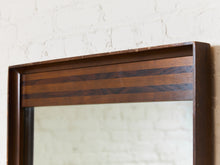 Load image into Gallery viewer, Vintage Striped 2 Tone Wood 1970s Mirror