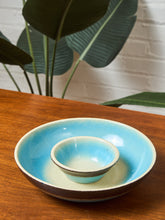 Load image into Gallery viewer, Vintage Robins Egg Blue Chips and Dip Bowl