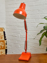 Load image into Gallery viewer, Midcentury Orange Industrial Desk Lamp
