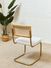 Load image into Gallery viewer, Brass and Rattan Dining Chair