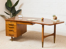 Load image into Gallery viewer, Left Facing Boomerang Wood Vintage Desk