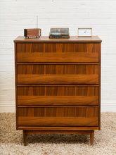 Load image into Gallery viewer, Walnut Mid Century 2 Tone Walnut 4 Drawer Dresser