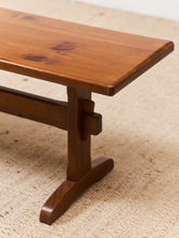 Load image into Gallery viewer, Ethan Allen Solid Wood Trestle Bench