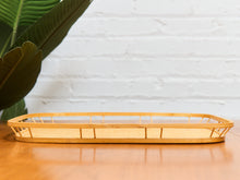 Load image into Gallery viewer, Vintage Bamboo and Wood Lap Tray 1980s Serving Tray Elegant Woven Design