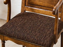 Load image into Gallery viewer, Vintage Wood Bar Stools with Upholstered Seats, Classic Transitional Pair
