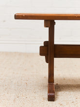 Load image into Gallery viewer, Ethan Allen Solid Wood Trestle Bench