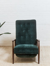 Load image into Gallery viewer, Mid Century Modern Upholstered Milo Baughman Model #74 Walnut Reclining Chair