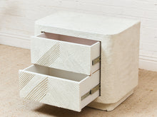 Load image into Gallery viewer, Post Modern White Vintage 2 Drawer Nightstand
