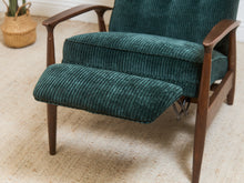 Load image into Gallery viewer, Mid Century Modern Upholstered Milo Baughman Model #74 Walnut Reclining Chair