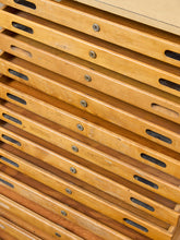 Load image into Gallery viewer, Vintage Distressed Industrial Wood Primitive School House Artist Flat Files Cabinet #1