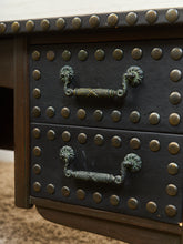 Load image into Gallery viewer, Spanish Revival Studded Leather and Wood Executive Desk