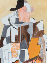 Load image into Gallery viewer, De Guitarite French Cubist painting, signed and dated
