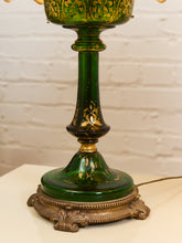 Load image into Gallery viewer, Hollywood Regency Pair of Green Lamps