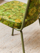 Load image into Gallery viewer, Pair of Green Floral Dinette Chairs