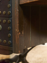 Load image into Gallery viewer, Spanish Revival Studded Leather and Wood Executive Desk