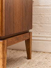 Load image into Gallery viewer, Restored Vintage Mid Century Modern Brown Double Door 6 Drawer Dresser