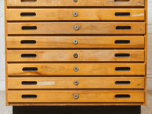 Load image into Gallery viewer, Vintage Distressed Industrial Wood Primitive School House Artist Flat Files Cabinet #2