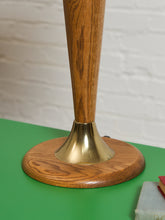 Load image into Gallery viewer, Danish Modern Oak Lamp Hourglass