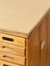 Load image into Gallery viewer, Vintage Distressed Industrial Wood Primitive School House Artist Flat Files Cabinet #2