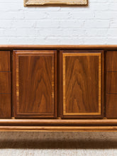 Load image into Gallery viewer, Restored Vintage Mid Century Modern Brown Double Door 6 Drawer Dresser